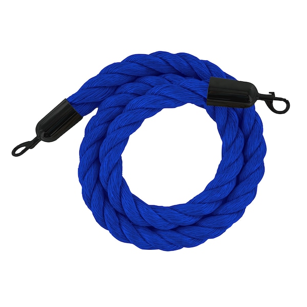 Montour Line Twisted Polyprop.Rope Blue With Black Snap Ends 8ft.Cotton Core PPR150-80-BL-SE-BK - main